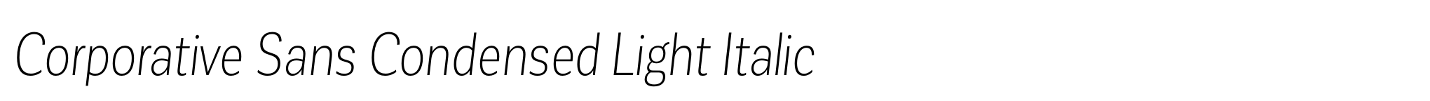 Corporative Sans Condensed Light Italic image